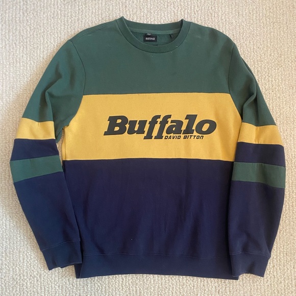 Men’s Colour-block Crew Sweatshirt by Buffalo David - Picture 1 of 5